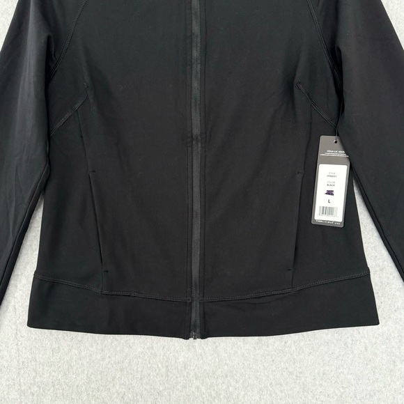 Yogalicious Lux Jacket Womens Large Black Full Zip Yoga Athletic Thumb Holes - Picture 3 of 16